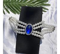 SDGBCXD, Collane con catene di perle a 3 strati con montatura in micro pavé di cristalli alla moda,Collane(1)