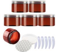 SDGBCXD, Confezione da 6 vasetti for cosmetici in plastica blu, vasetti for crema da 100 ml, con coperchi trasparenti, contenitori for articoli da toeletta ,Barattoli per cosmetici(Blauw,150ml)