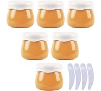 SDGBCXD, Confezione da 6, vasetti vuoti for cosmetici in plastica rosa da 10 ml, contenitori for balsamo for le labbra, lozioni, contenitori for crema for il viso, bottiglia da viaggio + 4 spatole. ,B