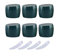 SDGBCXD, Confezione da 6, vasetti vuoti for cosmetici in plastica verde da 50 ml, contenitore con coperchio, contenitore for lozione, crema for il viso, bottiglia da viaggio + 4 spatole. ,Barattoli pe