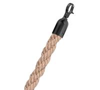 SDGBCXD Corda per Transenne, Barriere di Controllo della Folla Corda Sicurezza Stanchion Intrecciata in Canapa, for Hotel(Black Hooks,300cm/118in)