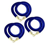 SDGBCXD Corda per Transenne, Corda barriera for Linea di Coda con montanti Blu Navy, Barriere Controllo della Folla in Velluto Sicurezza Ganci(3pcs,10ft/305cm)