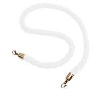 SDGBCXD Corda per Transenne, Corda di Canapa con Montante Intrecciato, Controllo della Folla in Nylon Ganci Dorati, for Cinema/Grandi inaugurazioni/Hotel (White,1.2m/4ft/47inch)