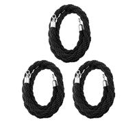 SDGBCXD Corda per Transenne, Corde barriera in Canapa Nera for Il Controllo della Folla divisore di Coda, Corda for montanti con Ganci for Hotel(3 Pack,336cm/11ft)
