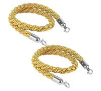 SDGBCXD Corda per Transenne, Corde divisorie for Code Intrecciate Corda for montanti, Corde for tappeti di Canapa Intrecciata Controllo barriera Linee Folla(Yellow/Silver Hook,2.5m(8.2ft))