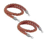 SDGBCXD Corda per Transenne, Corde divisorie for Code Intrecciate Corda for montanti, Corde for tappeti di Canapa Intrecciata Controllo barriera Linee Folla(Brown/Silver Hook,1.2m(4ft))