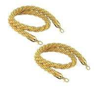 SDGBCXD Corda per Transenne, Corde divisorie for Code Intrecciate Corda for montanti, Corde for tappeti di Canapa Intrecciata Controllo barriera Linee Folla(Yellow/Gold Hook,2.5m(8.2ft))