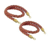 SDGBCXD Corda per Transenne, Corde divisorie for Code Intrecciate Corda for montanti, Corde for tappeti di Canapa Intrecciata Controllo barriera Linee Folla(Brown/Gold Hook,2.5m(8.2ft))