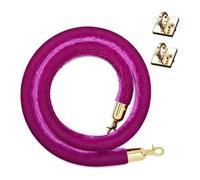 SDGBCXD Corda per Transenne, for la Guida al Controllo della Folla, Cavo VIP Resistente for Appendere con 2 Kit di Ganci a Parete(Purple,8ft/245cm)