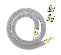 SDGBCXD Corda per Transenne, for la Guida al Controllo della Folla, Cavo VIP Resistente for Appendere con 2 Kit di Ganci a Parete(Gray,6ft/185cm)