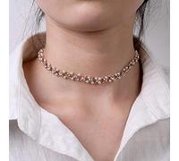 SDGBCXD, Delicata collana girocollo con fiocco e fiore di perle, lunga catena con ciondolo a forma di cuore di perle e moneta d'oro,Collane(Zlnl1555)