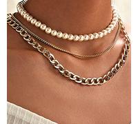 SDGBCXD, Delicata collana girocollo con fiocco e fiore di perle, lunga catena con ciondolo a forma di cuore di perle e moneta d'oro,Collane(Zlnl1474)