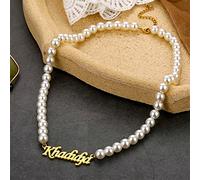 SDGBCXD, Lettera personalizzata con nome personalizzato, articolo fai da te, carattere alla moda, placca in acciaio inossidabile, regalo for donne dal temperamento forte,Collane(Silver)