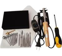 SDGBCXD Macchina da Stiro, Kit Elettrico for la creazione di Fiori in Tessuto con 17 Teste, Temperatura Regolabile, Stiratura Fai da Te Foglie Floreali