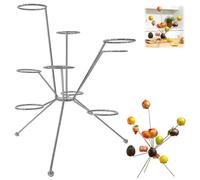 SDGBCXD piatto da frutta, Ventilazione a 360°, portafrutta fresca e creativa in acciaio inossidabile a più livelli, fuochi d'artificio sul tavolo da pranzo(Sliver)