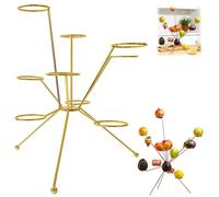 SDGBCXD piatto da frutta, Ventilazione a 360°, portafrutta fresca e creativa in acciaio inossidabile a più livelli, fuochi d'artificio sul tavolo da pranzo(Gold)