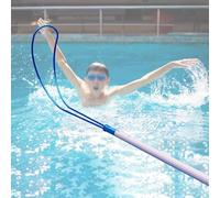 SDGBCXD Piscina, Palo telescopico for Piscina Blu, 3,05 m, Resistente, for Adulti e Bambini, Gancio di Sicurezza for Piscina Regolabile Multiuso con Asta(3.2ft/1m Pole+Life Hook)