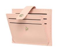 SDGBCXD Portafoglio di perle, Porta carte minimalista in pelle PU for donne e uomini - 5 scomparti for carte e 1 tasca con finestra for documenti, rosso(Pink)