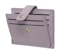 SDGBCXD Portafoglio di perle, Porta carte minimalista in pelle PU for donne e uomini - 5 scomparti for carte e 1 tasca con finestra for documenti, rosso(Purple)