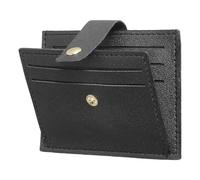 SDGBCXD Portafoglio di perle, Porta carte minimalista in pelle PU for donne e uomini - 5 scomparti for carte e 1 tasca con finestra for documenti, rosso(Black)
