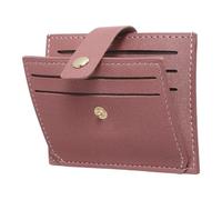 SDGBCXD Portafoglio di perle, Porta carte minimalista in pelle PU for donne e uomini - 5 scomparti for carte e 1 tasca con finestra for documenti, rosso(Red)