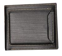 SDGBCXD portafoglio, Porta carte di credito con tasca frontale minimalista super sottile, banconote, scomparti, portamonete, finestra for documenti d'identità(Black)