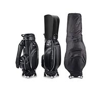 SDGBCXD Sacca da Golf, Sacca da Golf Professionale con 4 Ruote universali, Sacca in Pelle Microfibra di Fascia Alta, Portatile for Uomo e Donna(Black)