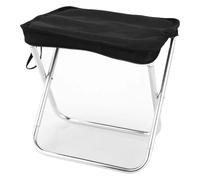 SDGBCXD Sedia pieghevole da esterno, Sgabello da campeggio all'aperto Sedia pesca pieghevole con borsa portatile Mini sedile for barbecue picnic in lega di alluminio(Black)