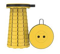 SDGBCXD Sgabello da campeggio, Sgabello pieghevole portatile retrattile regolabile Sgabello telescopico in plastica portatile Altezza retrattile(Yellow)