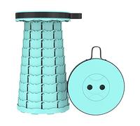 SDGBCXD Sgabello da campeggio, Sgabello pieghevole portatile retrattile regolabile Sgabello telescopico in plastica portatile Altezza retrattile(Green)
