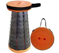 SDGBCXD Sgabello da campeggio, Sgabello pieghevole portatile retrattile, sgabello telescopico regolabile, sgabello telescopico portatile robusto e retrattile(Orange)