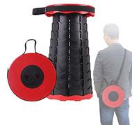SDGBCXD Sgabello da campeggio, Sgabello telescopico pieghevole retrattile sgabello da pesca portatile carico 404 kg campeggio sedile pieghevole(Red)