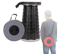 SDGBCXD Sgabello da campeggio, Sgabello telescopico pieghevole retrattile sgabello da pesca portatile carico 404 kg campeggio sedile pieghevole(Grey)