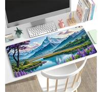 SDGBCXD Tappetino per mouse, Tappetino for mouse con tastiera e computer lungo, motivo: montagne, bellissimo paesaggio, lavabile, base in gomma antiscivolo(1000x500x2mm)
