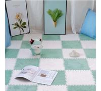 SDGBCXD Tappetino Puzzle, Piastrelle for Moquette ad Incastro in Peluche 10 tappetini in Schiuma di, Puzzle Quadrati, Antiscivolo, Facili da Pulire, tagliabili(Mint Green+White)