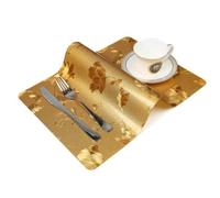 SDGBCXD Tovaglietta Resistente al Calore, 4 Pezzi tovaglietta Impermeabile a Reticolo Isolamento Pad casa cena-oro-143(Gold 122 (4 Pieces))