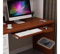 SDGBCXD Vassoio per Tastiera, Cassetto Estraibile sotto la scrivania for Supporto Tastiera e Mouse, poggiapolsi ergonomico, Facile da Montare(Teak,70 * 26cm/28 * 10Inch)