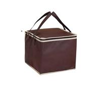 sdgERYEeg borsa termica, Borsa termica pieghevole for torte, ghiaccio portatile, in cotone perlato, isolata termicamente, impermeabile, for picnic, consegna di cibo(Brown,6 Inch)