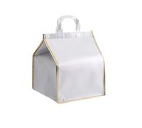 sdgERYEeg borsa termica, Borsa termica pieghevole grande, portatile, for alimenti, torte, isolata, scatola in alluminio, borsa for il pranzo impermeabile, for la consegna(Silve,6inch)