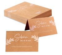 Sdhgerh 50 segnaposto in carta kraft, per matrimonio, compleanno, cresima, comunione, battesimo, celebrazione, 110 x 85 mm
