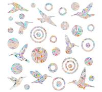 sdhiiolp 38 adesivi Suncatcher per finestra arcobaleno prisma per finestra, effetto arcobaleno, effetto arcobaleno, per uccelli, contro il colpo di uccelli, 38 pezzi