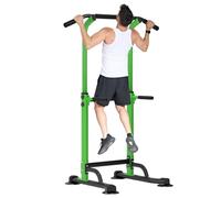 SDHYL Power Tower, barra per trazioni, stazioni dip, altezza regolabile, per allenamento addominale, per principianti, professionisti, allenamento fitness (verde/nero)