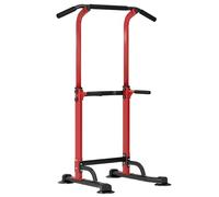 SDHYL Power Tower Stazione di Allenamento con Barra per Trazioni e Affondi, Altezza Regolabile, Addominale e Schiena Trainer per Principianti e Professionisti, Fitness, Rosso/Nero