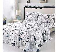 SDIII Set di 4 lenzuola in bianco e nero per ragazzi, ragazze, ragazzi e bambini, set di lenzuola da letto in una borsa, set di lenzuola per videogiochi su Amazon, Twin