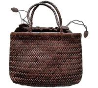 SDIUAKBV Borsa in Pelle Intrecciata Borsa a mano in pelle intrecciata Return To The Ancients, secchiello intrecciato fatto a da donna con tasche in cotone, borse for la spesa Per viaggiare