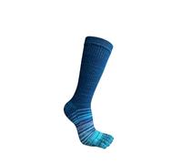 SDIUAKBV Calze con Dita 3 Paia di Calzini da Uomo Lunghi di Grandi Dimensioni in Cotone A Strisce Colorate A Compressione Sport Fitness Happy Funny 5 Calzini al Polpaccio EU42-46(Blue)