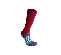 SDIUAKBV Calze con Dita 3 Paia di Calzini Sportivi da Uomo A Compressione Calzini Lunghi in Cotone A Righe Colorate Fitness da Trekking all'Aria Aperta sotto Il Ginocchio Calzini A 5 Dita(Red)