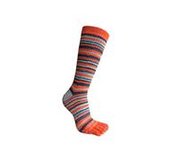 SDIUAKBV Calze con Dita 3 Paia di Calzini Sportivi da Uomo A Compressione Calzini Lunghi in Cotone A Righe Colorate Fitness da Trekking all'Aria Aperta sotto Il Ginocchio Calzini A 5 Dita(Orange)
