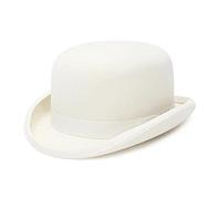SDIUAKBV Cappello Bombetta da donna Cappello a bombetta in feltro bianco for uomo/donna, foderato in raso, for feste formali, costume da mago(M(57cm))