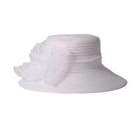 SDIUAKBV Cappello Bombetta da donna Cappello da donna, cerimonia, chiesa, a cloche, floreale, a secchiello, a bombetta, stile Kentucky, a tesa larga, for occasioni reali, gare, cappelli sole(White)